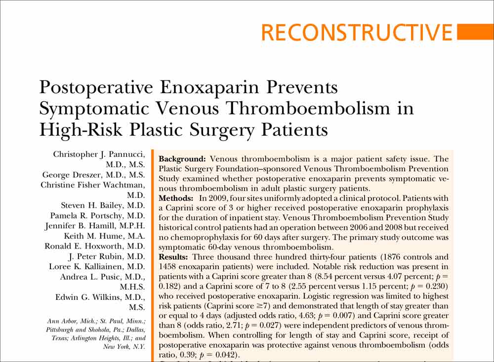 Page from Florida plastic surgeon Dr.Dreszer's report on reconstructive surgery